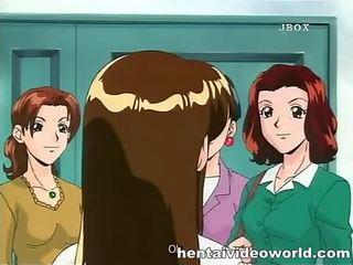 Adoleshent anime i dashur në e pisët derdhje e shumfishtë në fytyrë