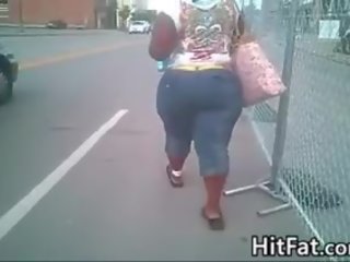 Black BBW With A Big Booty In Tight Jeans
